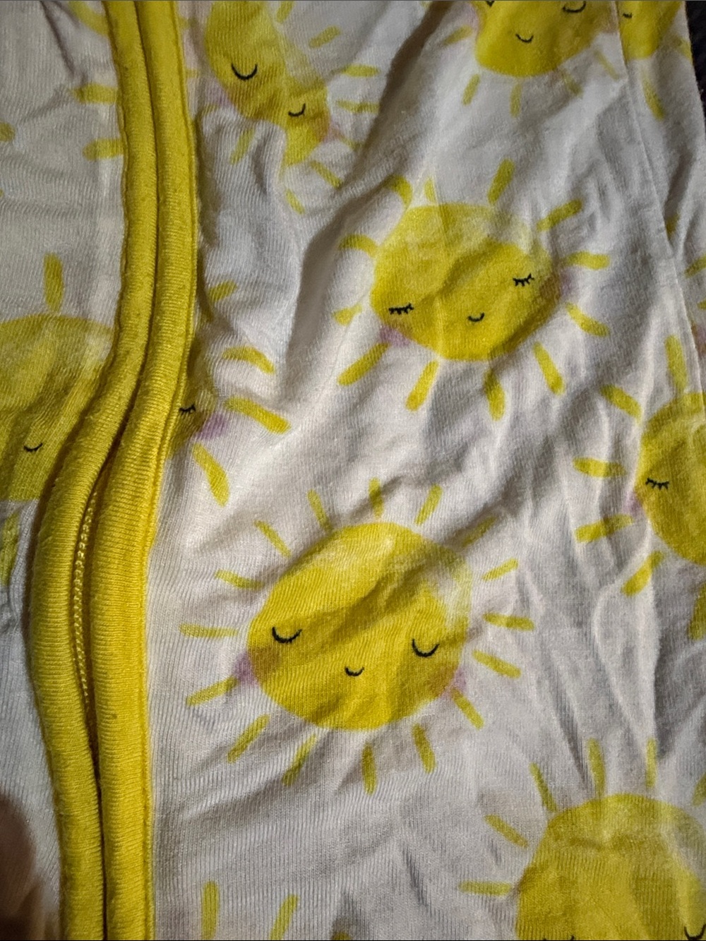 Little sleepies Yellow Sun Print Kids zip Pajama - Long Sleeve - Picture 3 of 3